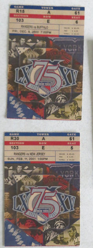Rangers hockey ticket stubs - hockey,