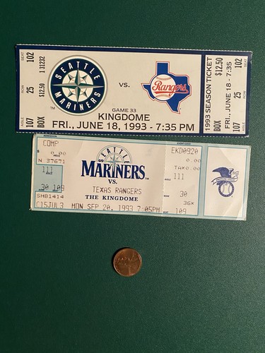 1993 mariners rangers - 1993, ticket